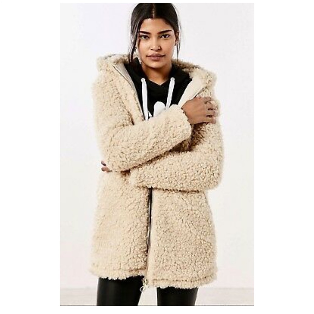 Urban Outfitters BDG Sherpa Coat w/ Hood
